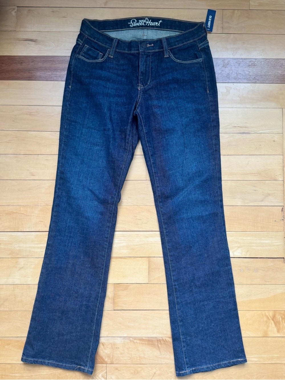 Old navy dark wash low rise sweetheart denim jeans
